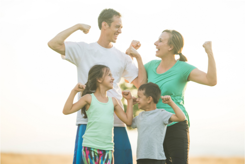 gezin in zijn kracht